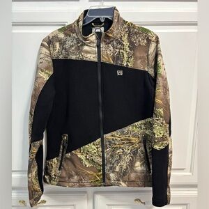Cinch Outdoor Real Tree Soft Shell Black Camo Jacket Women’s Size Large